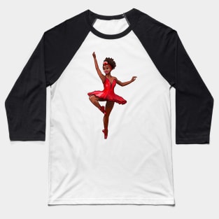 African American Ballerina Black girl dancing Ballet Dance Brown skin Ballerina Baseball T-Shirt